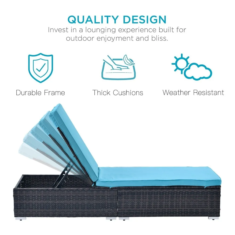 Outdoor Patio Chaise Lounge Chair, with Elegant Reclining Adjustable Backrest, Easy To Assemble, Pool Recliners 3