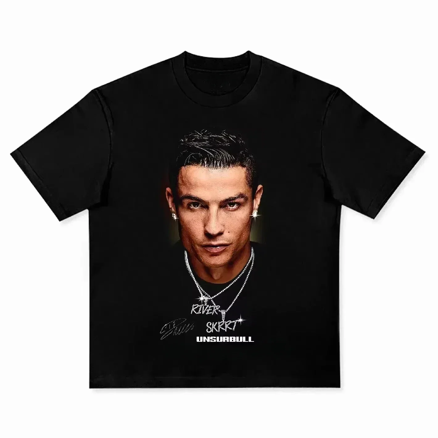 Football printed Cristiano Ronaldo comic mens cotton t shirt football training shirt 25