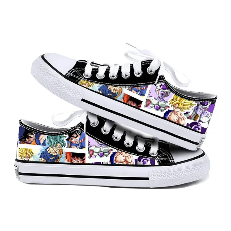 Dragon Ball Son Goku Men's Canvas Shoes Anime Super Saiyan Low Upper Vulcanized Shoes Casual Student Sneakers Plimsolls Vegeta men canvas shoes