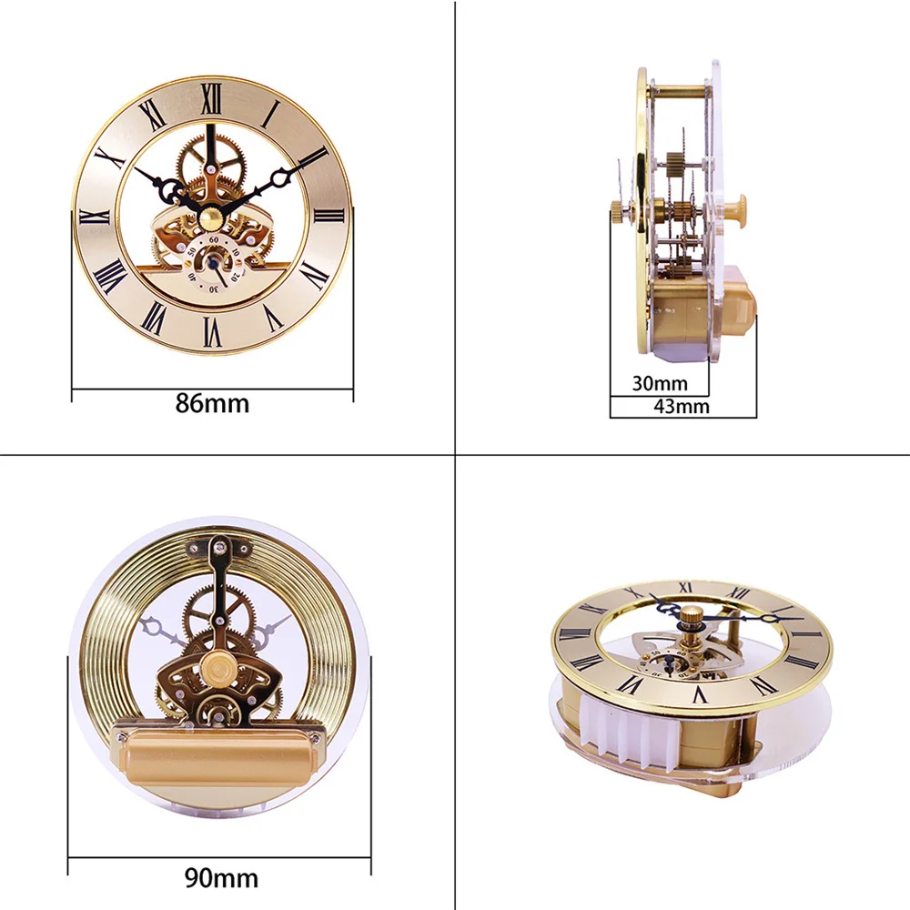 High Quality Luxury Clock Craft Quartz Movement 97/86/148mm Round Clocks Head Insert Roman Number Mayitr Little clock 4