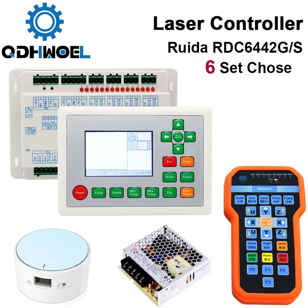 

Лазерный контроллер QDHWOEL Ruida RDC6442G RDC6442S DSP, панель PSU с Wi-Fi ручкой для лазерного гравировального станка Co2