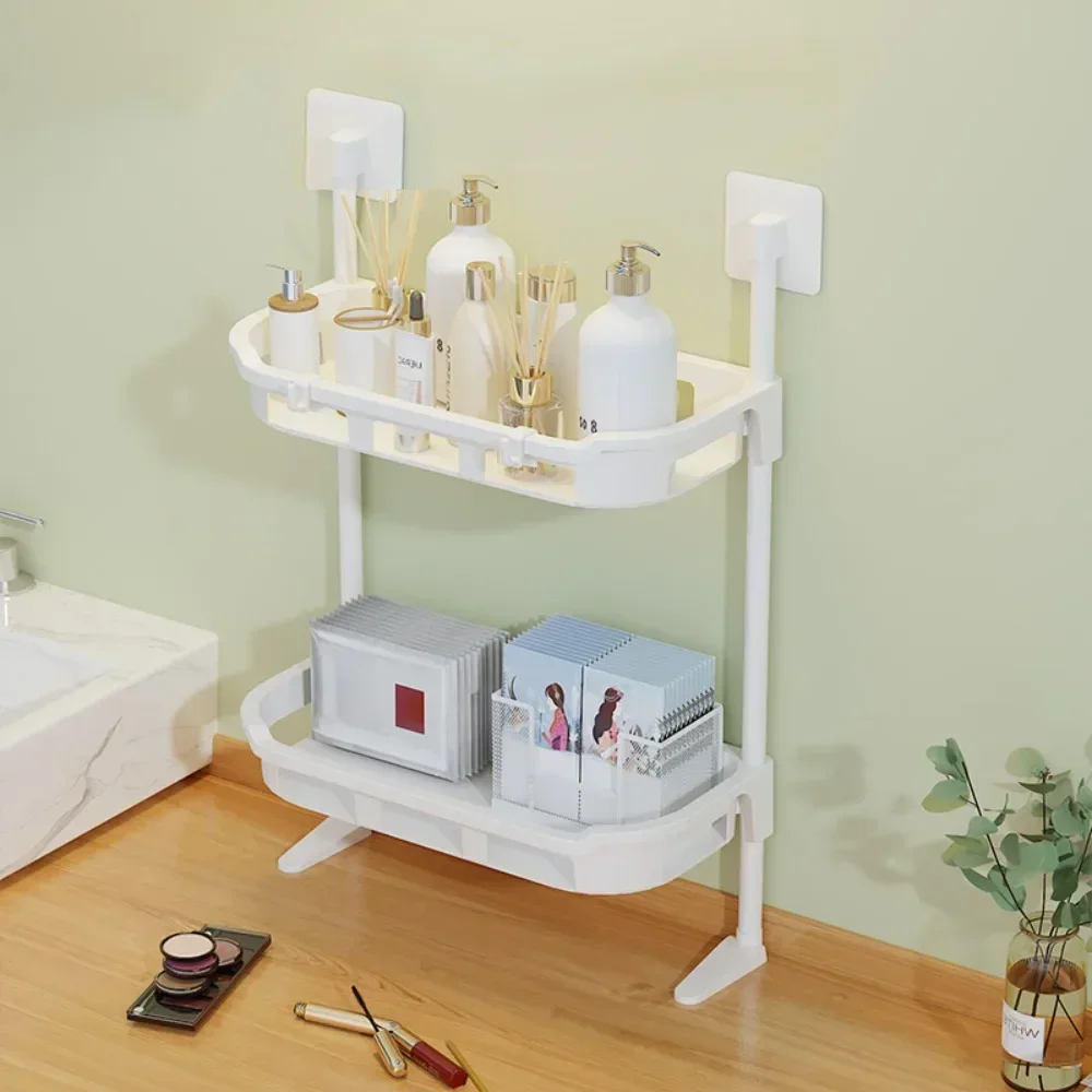Wall Mounted Storage Rack Toilet Multi Purpose Organizer Moisture-Proof Portable Shelves Simplicity Multi-Storey Organizer Shelf 3