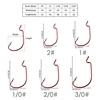 50-100 pcs/box Wide Crank Fishing Hooks Carbon Steel Offset Fishhook 3/0#-2# Bass Barbed Carp Fishing Hook For Soft Worm Lure 2