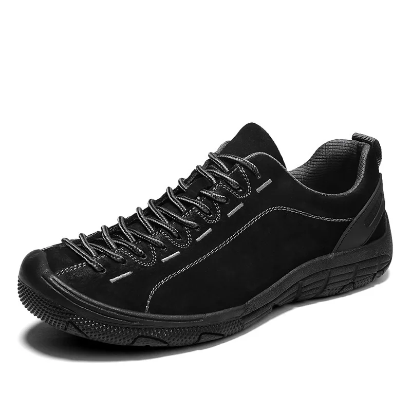 Men's Shoes Genuine Leather Outdoor Non-slip Sneakers Breathable Large Size Casual Shoes Fashion Flats Boat Men Loafers