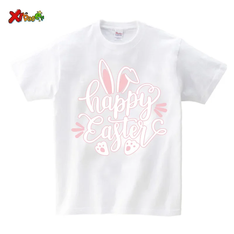 Happy Easter Family Shirts Family Matching T-shirts Bunny Tee Shirt Outfits Kids Shirt Party Girl Clothing Matching Cute Clothes 4