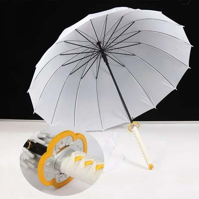 Katana Anime Umbrella Ninja Long Parasol Kimetsu No Yaiba Tanjirou Cosplayer Samurai Sword Katana Handle Umbrellas