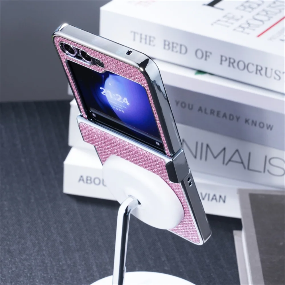 Luxury Glitter Magnetic Case with Wireless Charging Hinge Protection
