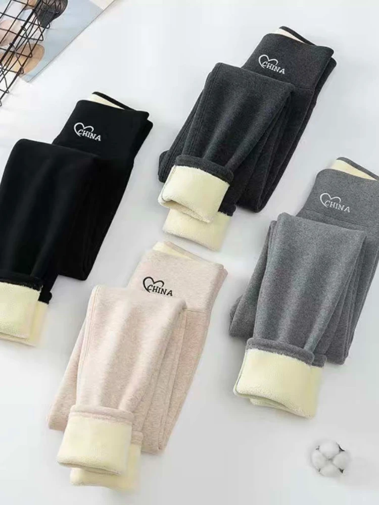 

Winter Warm Leggings Women High Waisted Cotton Black Thick Warm Wool Leggings Fashion Autumn/Winter New 2023 Slim Women's Pants