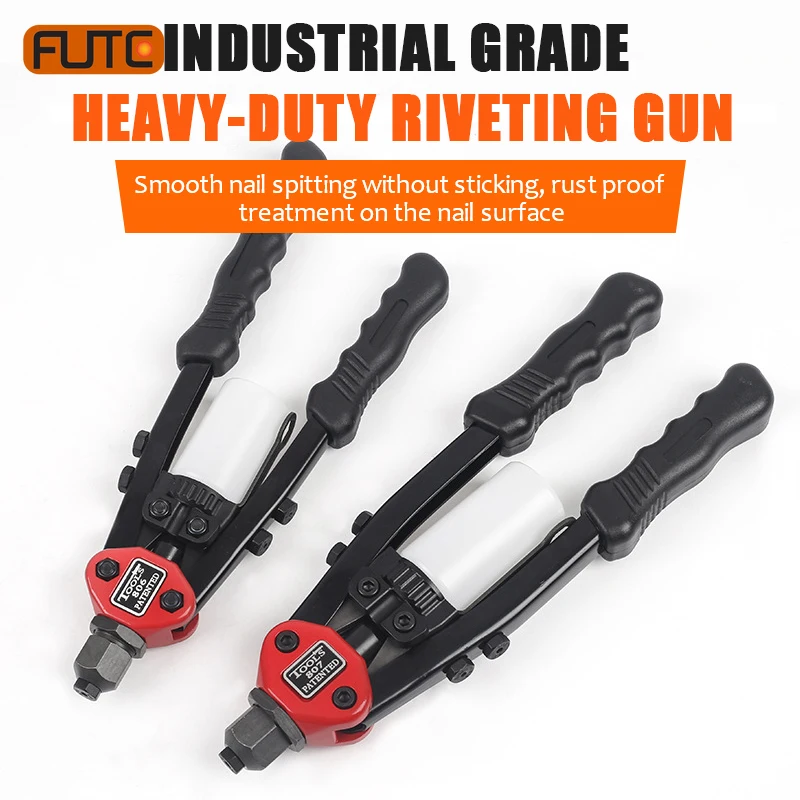 FUTE Heavy-duty Rivet Gun Labor-saving Handle Anti Slip Nail 9/13 Inch Manual Professional Tightening Riveting Sheet Pipe