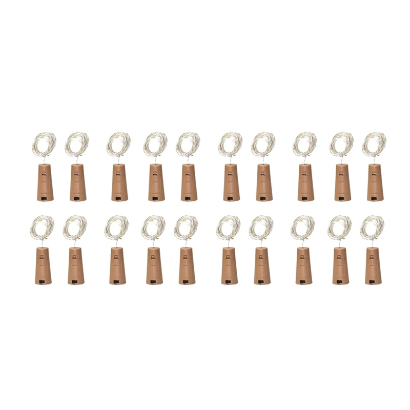 

20 Packs Including Battery LED Wine Bottle Stopper Copper Wire Light String 2M 20LED Atmosphere Decorative Light