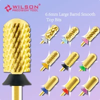 WILSON Large Barrel Smooth Top Bits Nail drill bits Remove gel carbide Manicure tool Nail accessories  Hot sale Free shipping 1