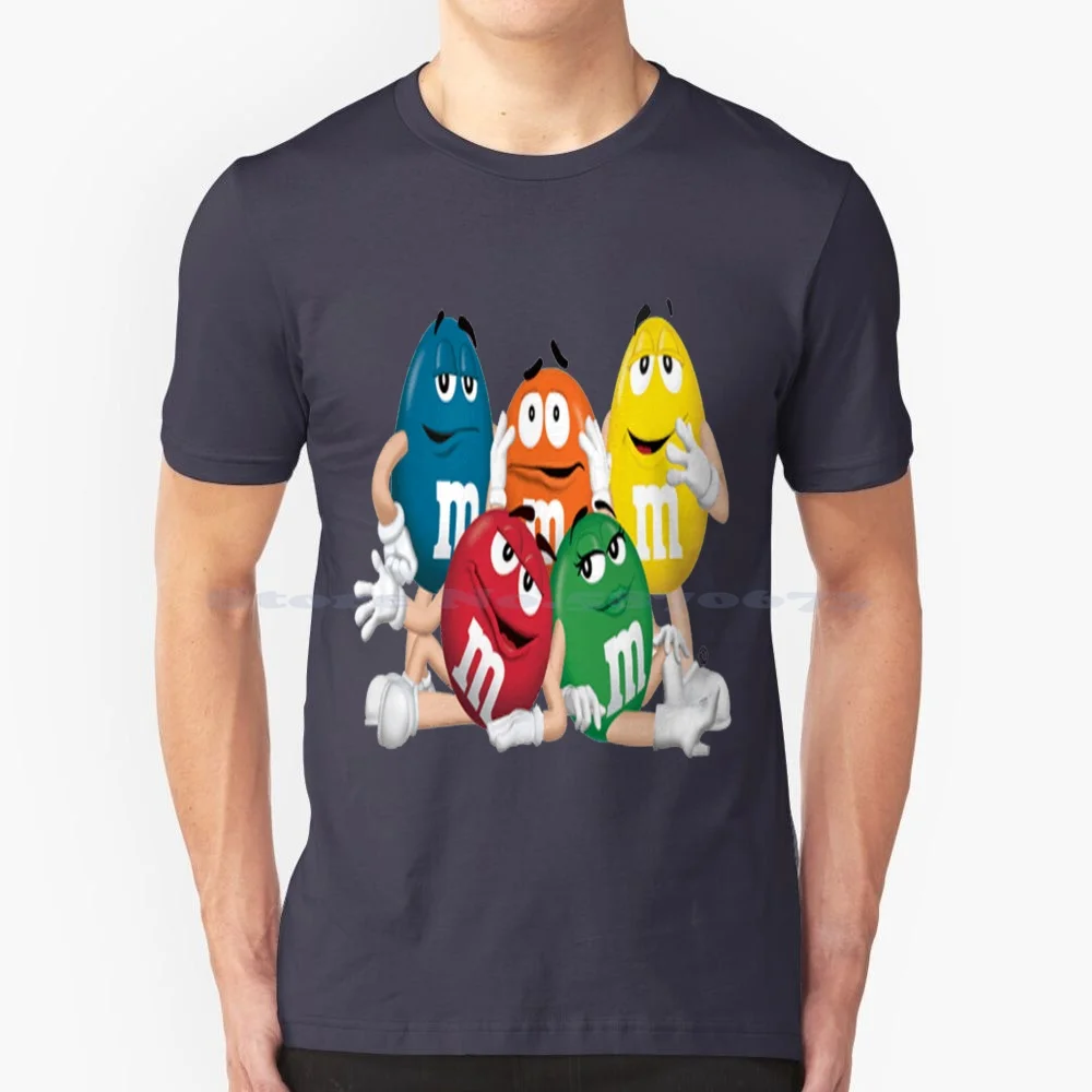 Nuova Maglietta M & M 100% Cotone Tee Chocolate Sweet Yummy Candy San Valentino Giorno Di Natale Halloween