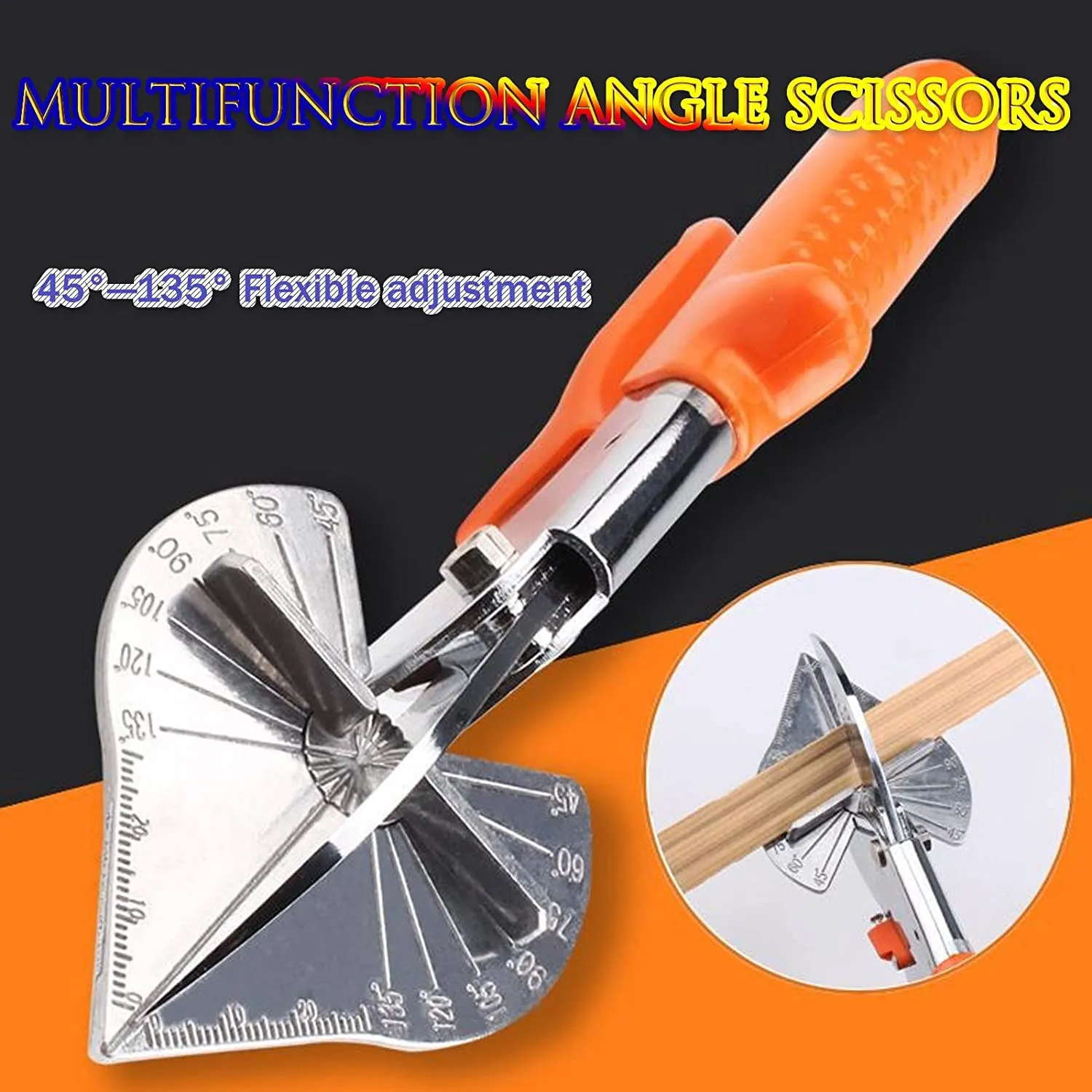 45 degree 135 degree edge angle Shear/multifunction angle scissors/wire slot cutter with 5 Replacement Blades and Spanner