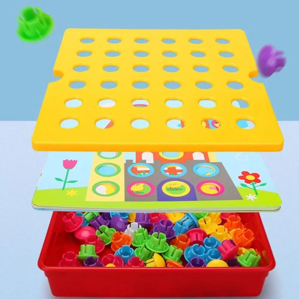 

Education Toy Children Gift Cartoon Animal Montessori Sensory Toy Color Matching Puzzles Jigsaw Toy Mushroom Nail Puzzle Toy