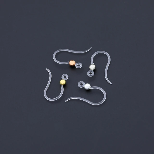 Wholesale Clear Plastic Ear Hooks Back Post Nuts Rubber Earring