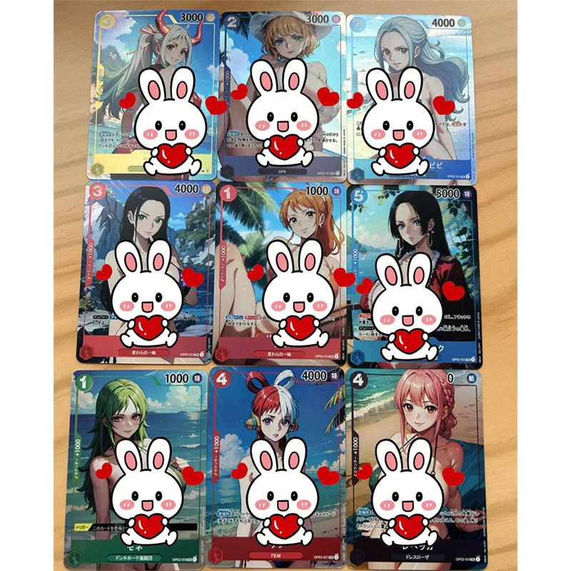 

9PCS opcg ONE PIECE DIY Flash card Nico Robin Nami Yamato Boa Hancock Anime Cartoon Collection Card Festival gifts