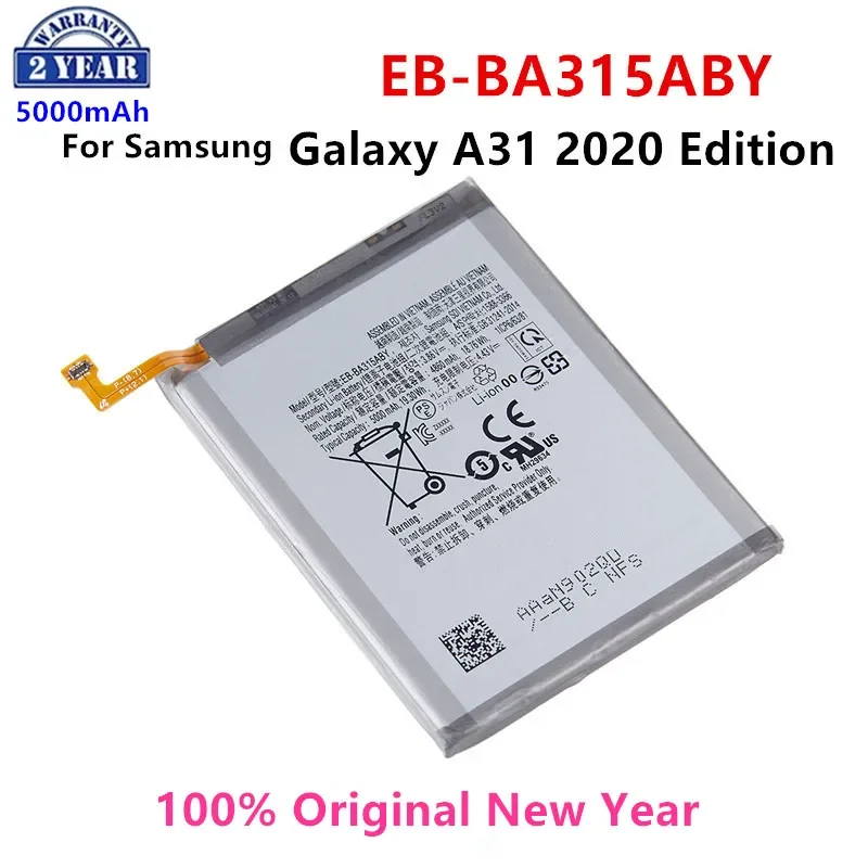 

Оригинальный телефон SAMSUNG 5000 мАч, аккумулятор для Samsung Galaxy A31 2020 Edition, EB-BA315ABY/DS