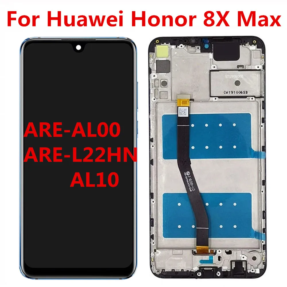 

LCD For Huawei Honor 8X Max Display With Frame Touch Screen Digitizer Assembly ARE-AL00 ARE-L22HN AL10 LCD Screen