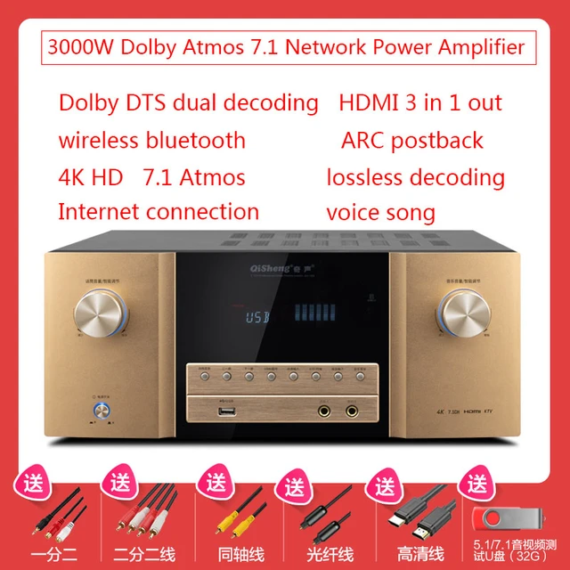 3000W ad alta potenza Dolby DTS Panoramic Sound 7.2 amplificatore Network  Hard Disk Player 4K HD