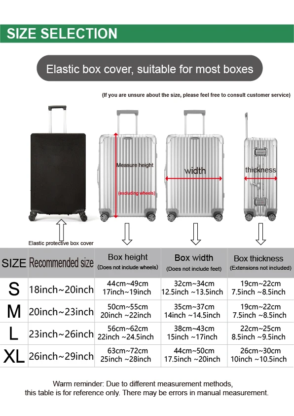 Luggage Cover Stretch Fabric Suitcase Protector Baggage Dust Case Cover 18-32 Inch Suitcase Case Travel Organizer