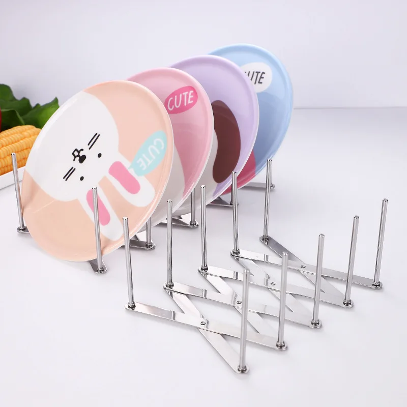 Retractable and Folding Stainless Steel Rack: A Versatile Kitchen Household Storage Solution for Plates,Pot Lids,and Steam Racks