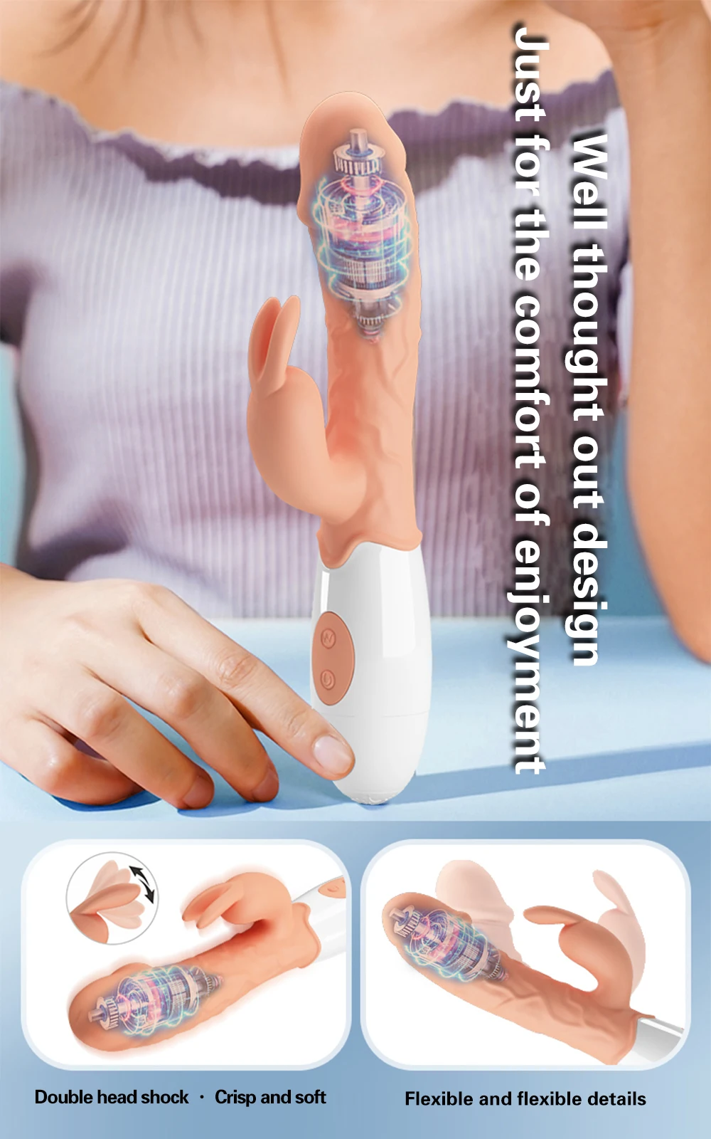 Dildo 30 Speeds Vibrator Realistic Artificial Dildo Female Masturbator Foreskin Move Big Dick Adult Sex T_voghion.com