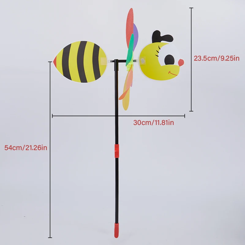 Garden Art Decor Windmill Toy Wind Spinner 3D Animal Bee 1PCS