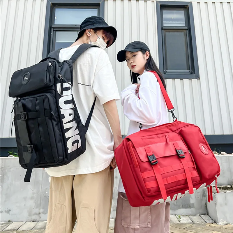 

Travel Fitness Backpack Men Women Outdoor Casual Trip Large Capacity Shoulder Bag Practical Portable Crossbody Weekend Bag Y174A