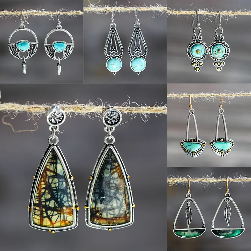 

Bohemian Ethnic Style Dangle Earrings For Women Trend 2023 Vintage Tribal Long Drop Earring Fashion Personality Jewelry Gift