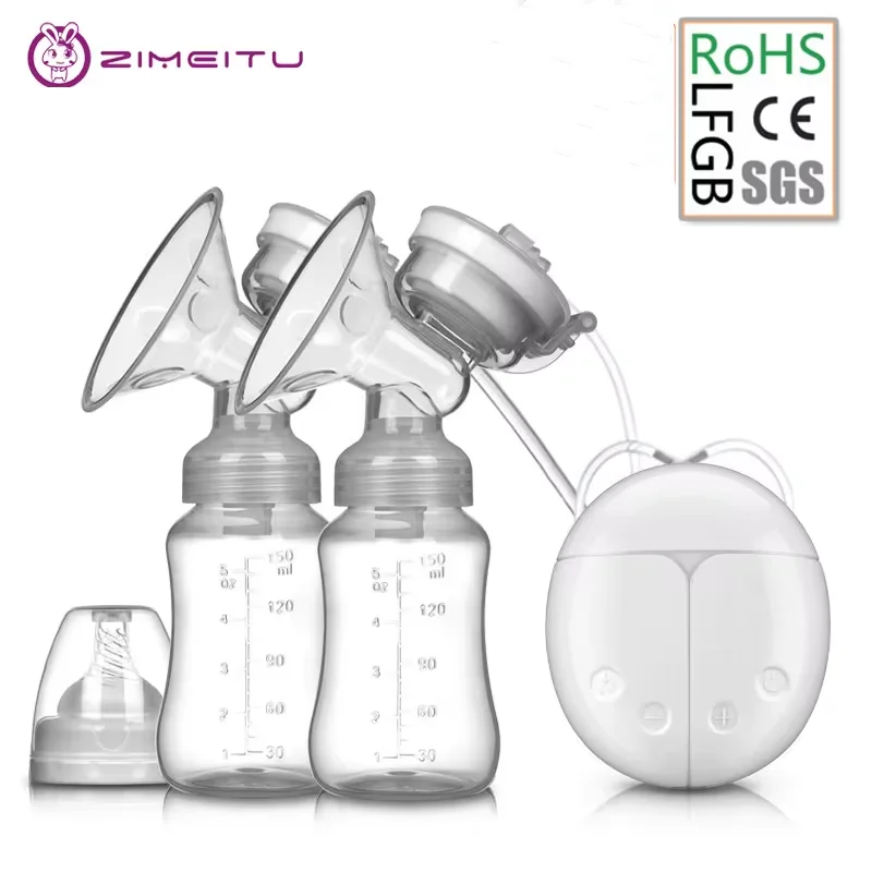 Breast Pump Double Electric Breast Pumps Powerful Nipple Suction USB Electric with Baby Milk Bottle Cold Heat Pad Nippl