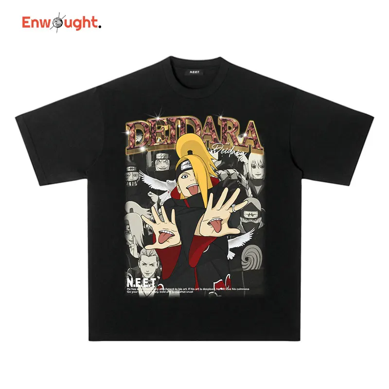 

Deidara Pattern T shirts Hip Hop Harajuku Anime Oversized T Shirts Streetwear Short Sleeve Fashion Manga Tshirts Tops Tees Men