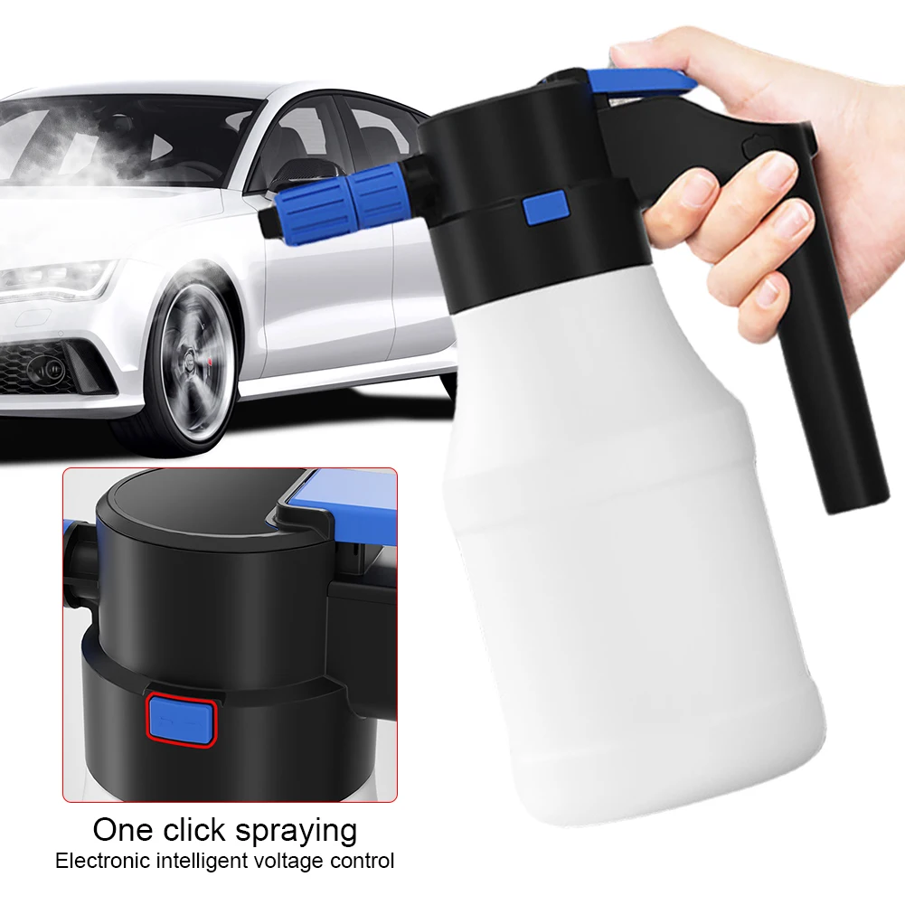 다기능 자동 세척 거품 스프레이 병, 1.5L 거품 발생기, 2300mAh 배터리, USB 충전식 랜스, 세차용 급수 캔