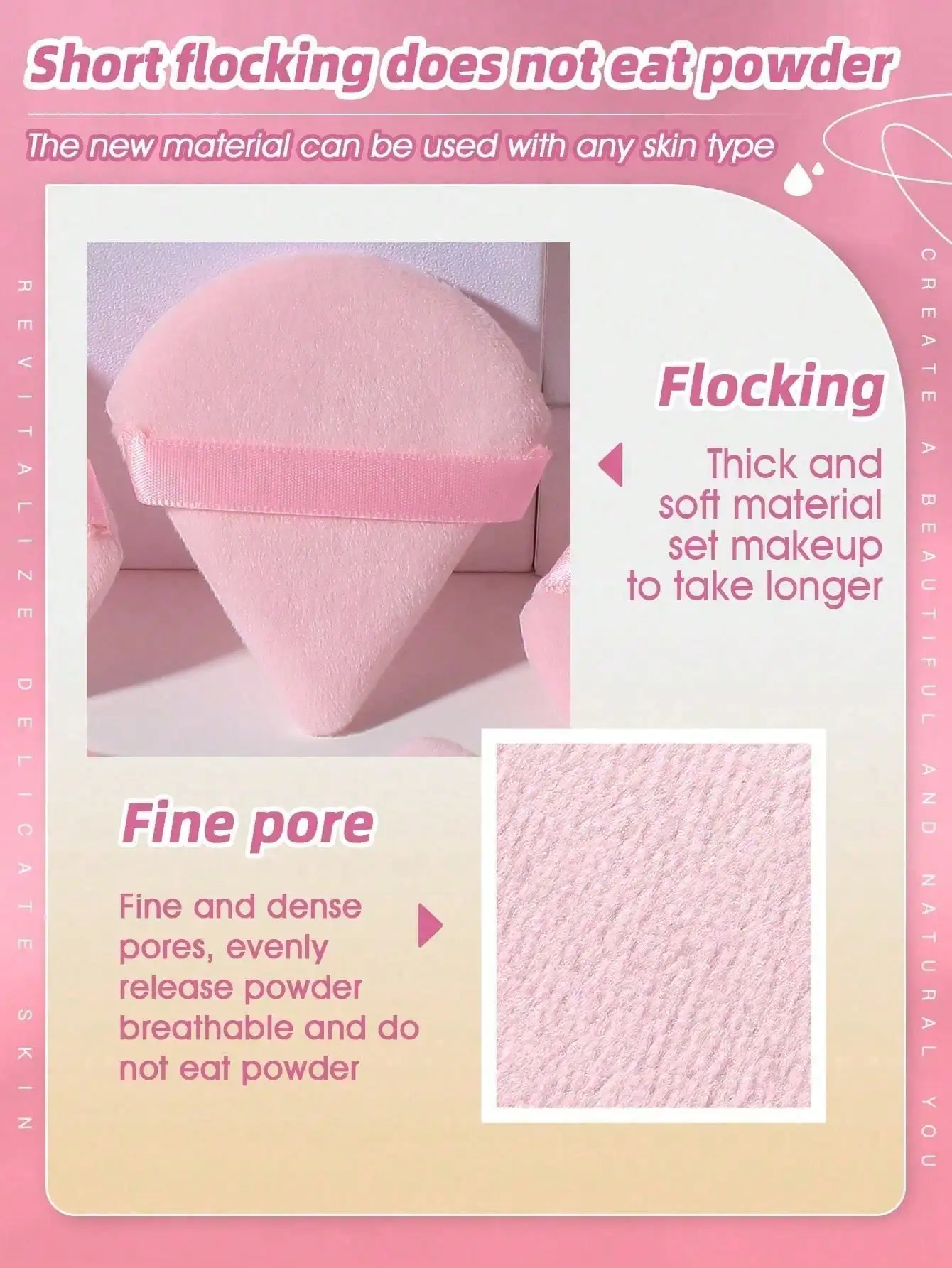 20/10/3/1pc Triangular Velvet Makeup Powder Puff, Facial Powder Puff, Reusable Makeup Powder Puff, And Eye Makeup Powder Puff