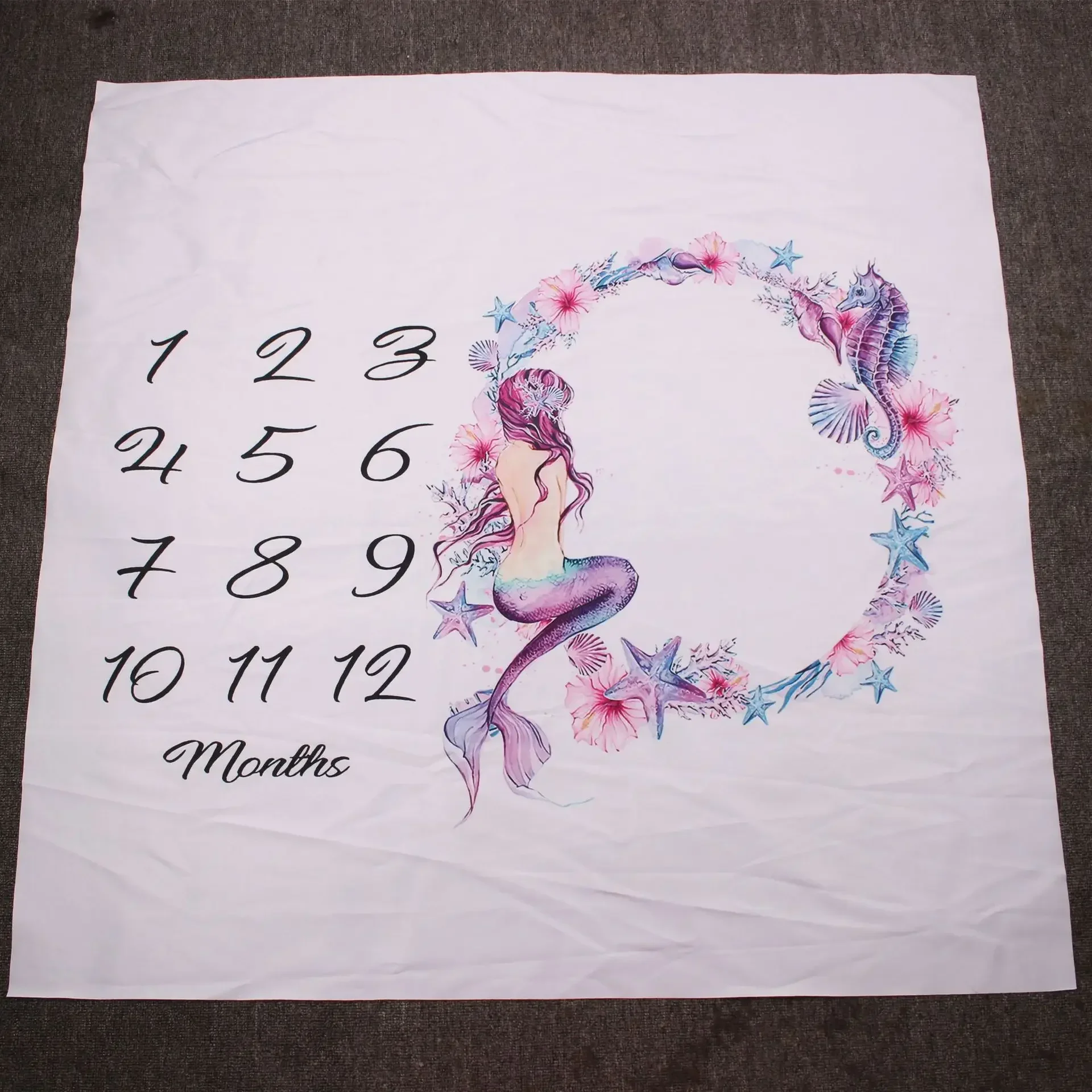 Newborn Baby Milestone Blankets Photography Blanket Flower Print Soft Blanket DIY Infant Photography Props 6