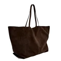 New Women's Retro Suede Frosted Bag Casual Large Luxury Design Commuter High-end Armpit Bag Soft Handle Closed Tote Bag - Image 6