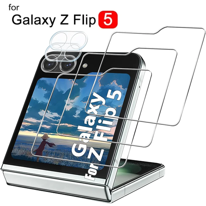 Temperd Glass for Samsung Galaxy Z Flip 5 5G Outer Screen Protector Camera Lens Anti-scratch Protective Film for Samsung Z Flip5