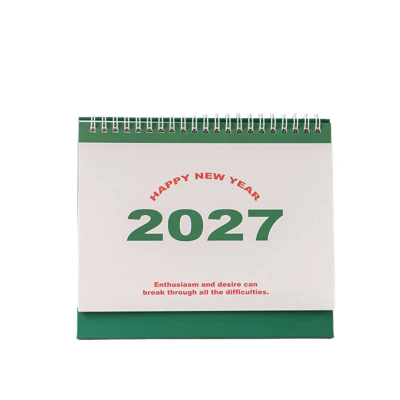 2026.07-2027.12 스탠딩 데스크 캘린더 새해 복 많이 받으세요 레터 디자인 코일 플립 월간 플래너 학생 문구 선물