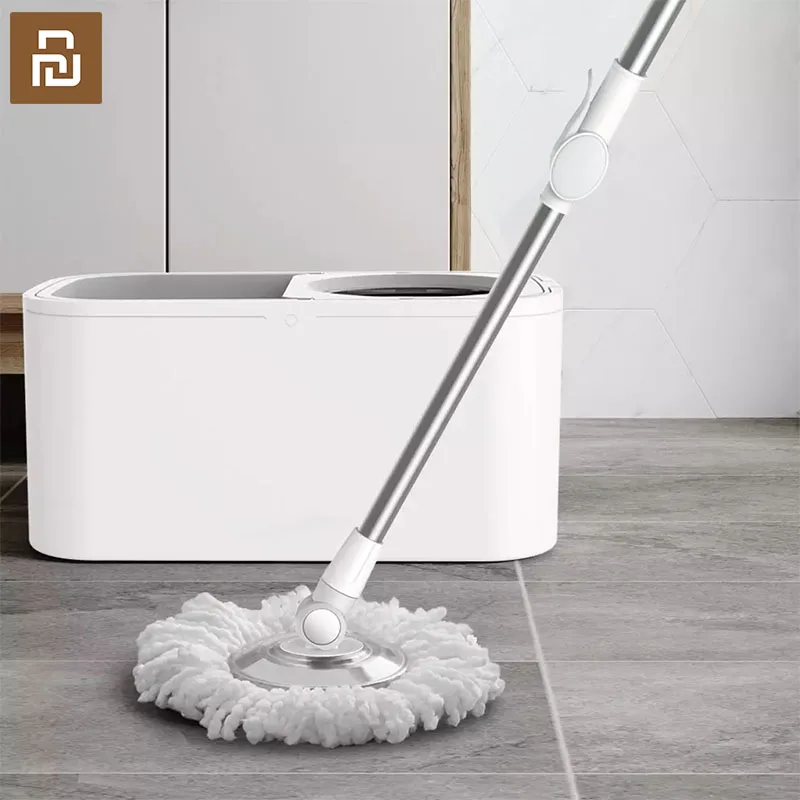

Xiaomi Youpin Rotating Mop Bucket Hands-free Mop Household Hand Pressure Labor-saving Mop Dry And Wet Dual-use Dunnage Lazy Mop