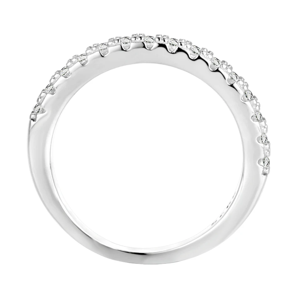 URMYLADY 925 Sterling Silver White Gold Round Excellent Cut Moissanite Ring For Girls Cocktail Jewelry silver ring moissanite ring