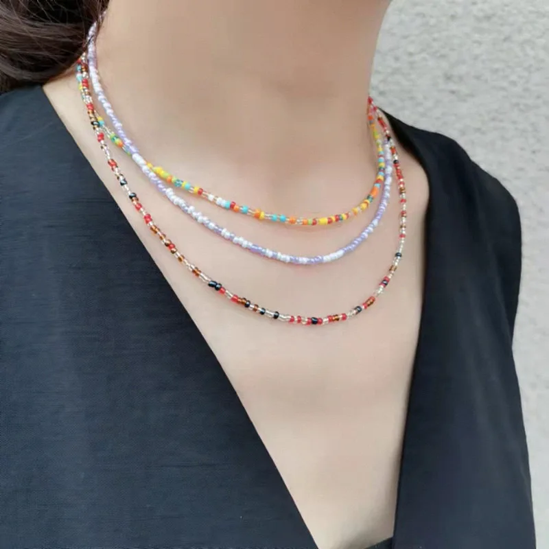 Seed Beads Necklace For Women Beach Outdoor Choker