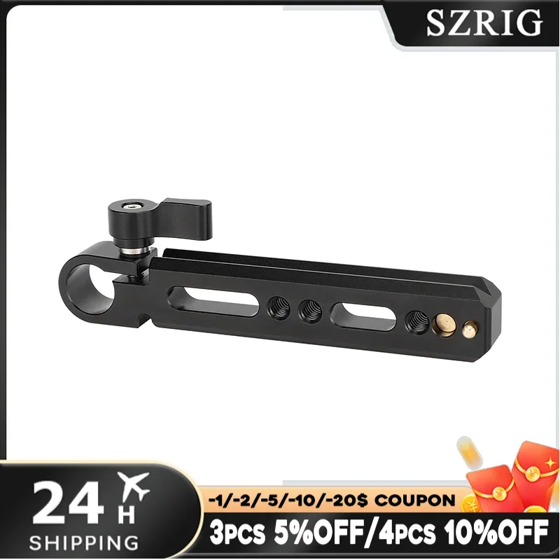 Camera Bracket SZRIG 15mm Single Rod With Double-Sided NATO Safety Rail (3.8")