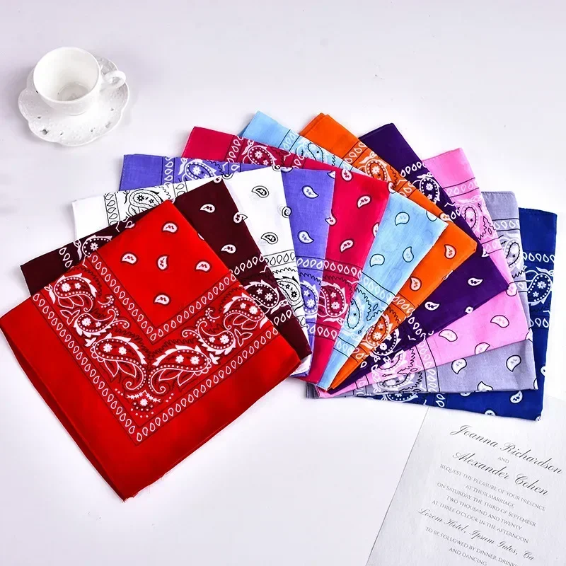 Bohemian Print Bandana Paisley Pattern Headbands Hiphop  kerchief Outdoor Unisex Headband Wrist Wraps Face Mask Handkerchief 4
