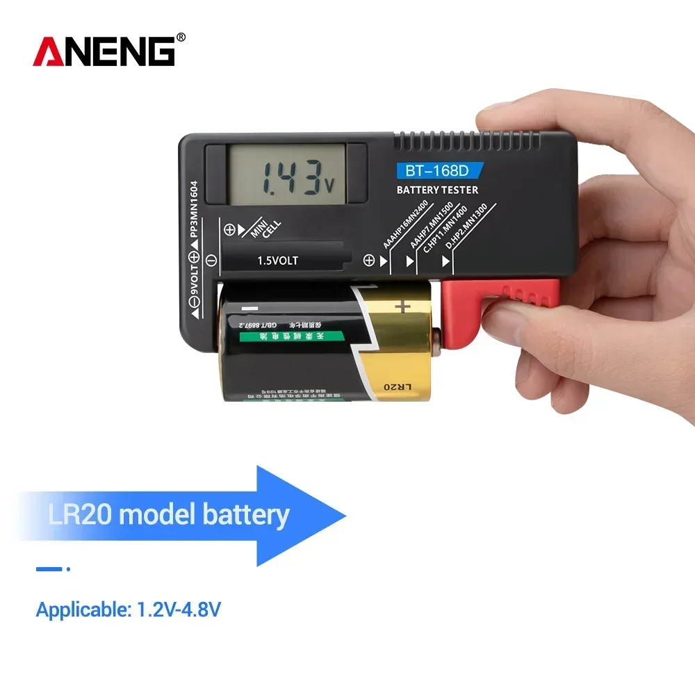 디지털 배터리 테스터 ANENG BT-168/ BT-168D 용량 확인 충전 표시기 배터리 DIY 전자 테스트 장비 도구