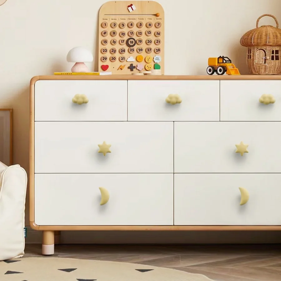 Children's room Cabinet Knobs Furniture Handles Wardrobes Pulls Drawer Door Handles Stars Clouds Moons Ceramic