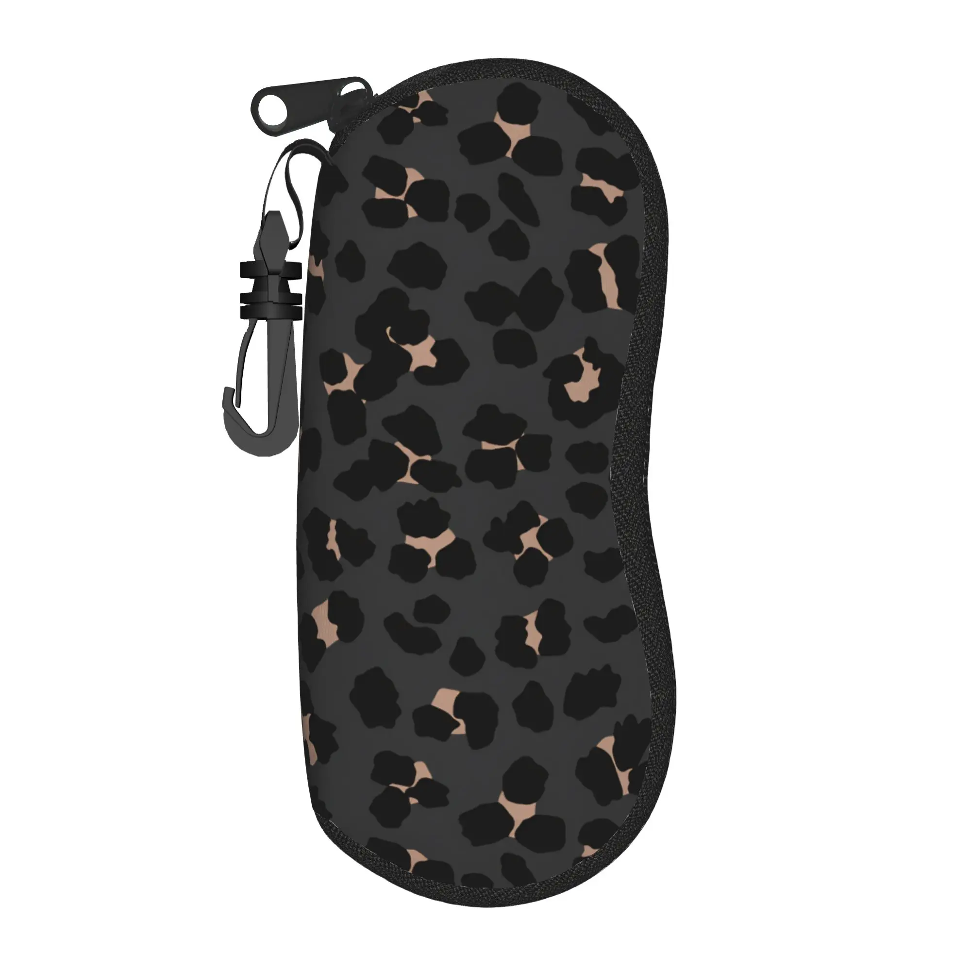 Leopard Print Stylish Eyewear Case with Zip Closure