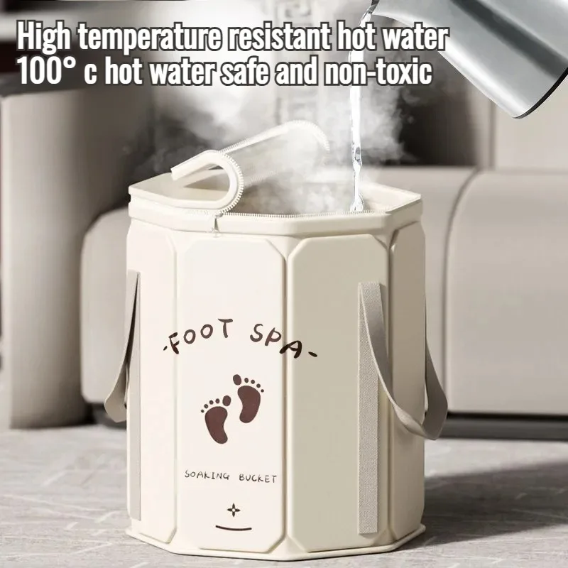 Adult Folding Foot Soak Bucket Thickened and Pressurized ulated Portable anti-slip Folding Foot Soak Bucket with Lid