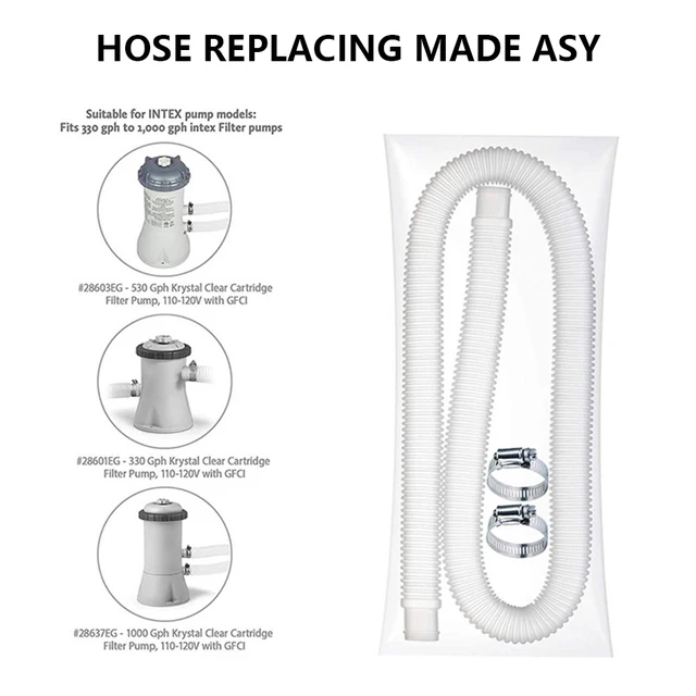 Medence Tömlők Csövek Szivárgásálló Rugalmas Szivattyú Csere Tömlőbilincsekkel A Föld Feletti Szivattyúkhoz - Image 4