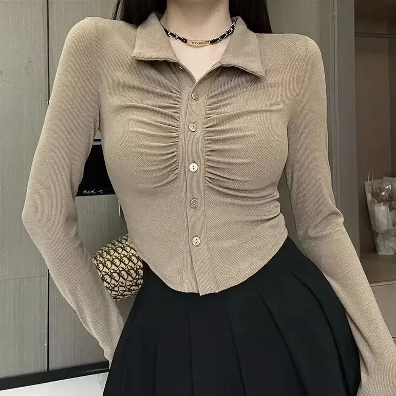 GETADME Summer Chic Ice Silk Knitpolo Lapel Thin Slims You And Smooths Your Silhouette Tank Outer Wear Vest Women's Shoulder Vest No Sle