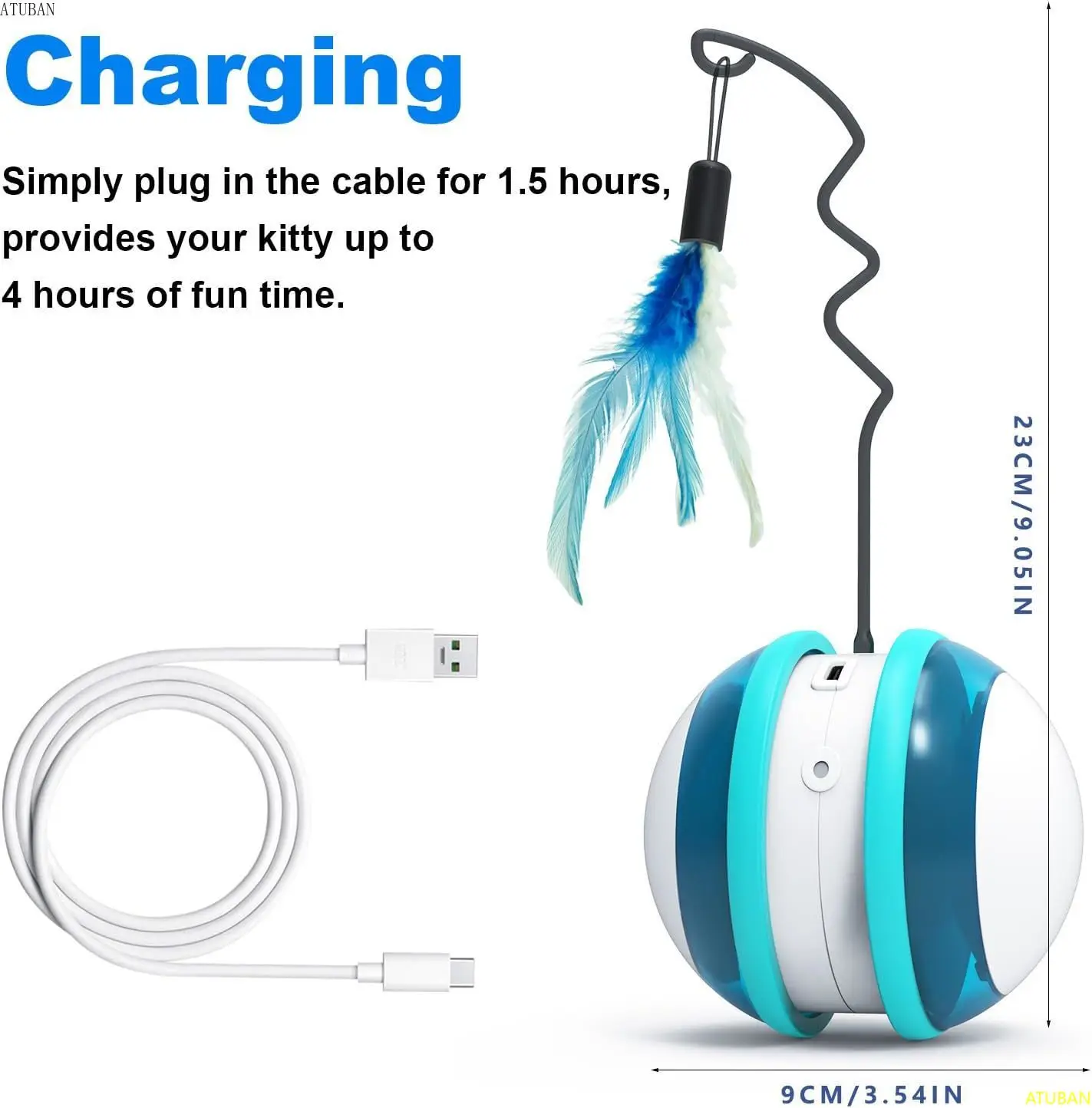 ATUBAN Inteligentna interaktywna zabawka dla kota z kontrolą