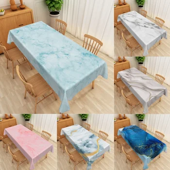 Tovaglia in marmo Tavolo da pranzo rettangolare impermeabile resistente alle macchie Tessuto in poliestere per decorazioni per ufficio, matrimoni, feste in cucina 1